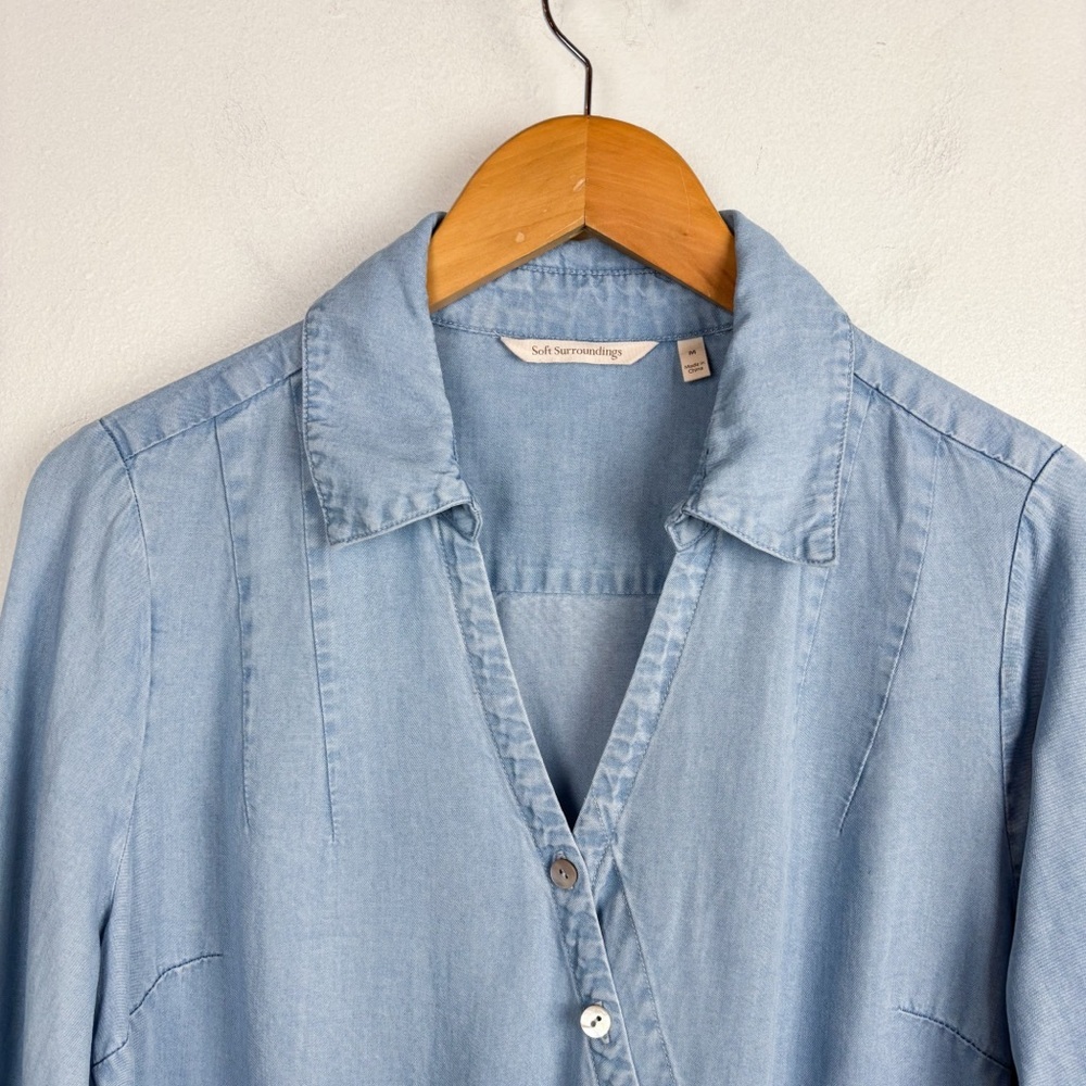 Soft Surroundings Washed Tencel Tunic Top Size M - Picture 6 of 9